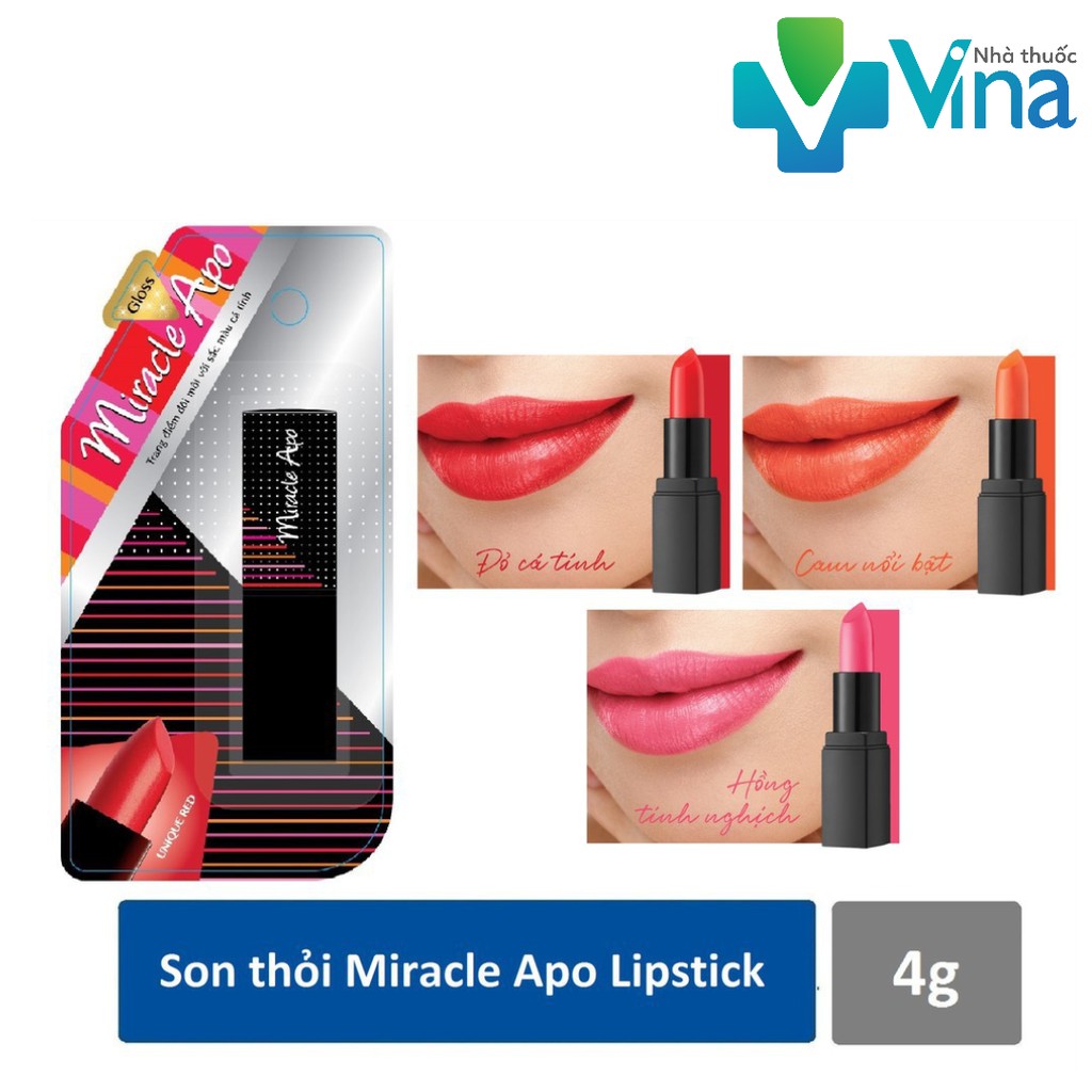 Son thỏi Miracle Apo Lipstick Gloss 4g
