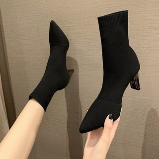 Bốt chun gót bạc