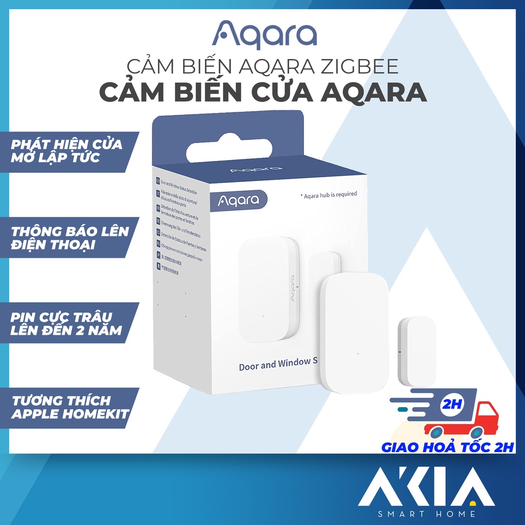 Cảm Biến Cửa Aqara 2022 - Tạo ngữ cảnh mở cửa bật đèn, Phát hiện đóng/mở, Thông báo lên app, Tương thích HomeKit