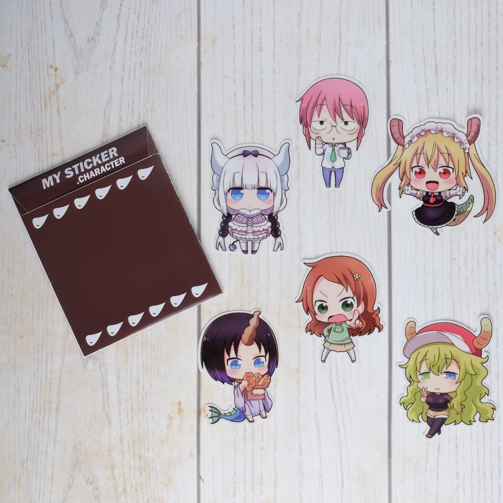 Miếng dán trang trí hình nhân vật Anime Kobayashi-san Chi no Maid Dragon