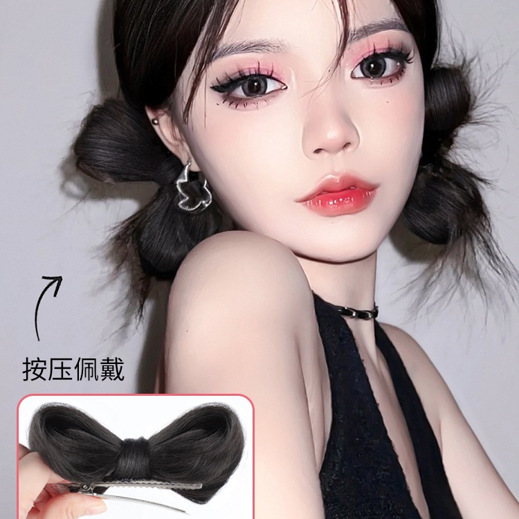 Kẹp Tóc Giả Thắt Nơ Dễ Thương Cho Bé Gái