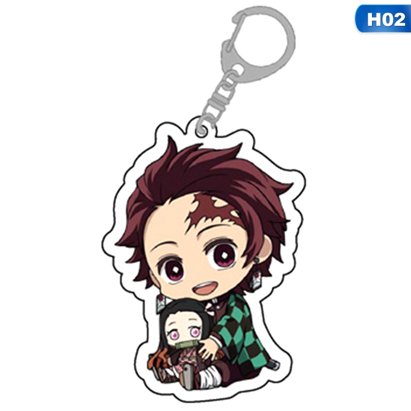 flowersqueen Móc Khóa Họa Tiết Kimetsu No Yaiba Hoạt Hình Dễ Thương