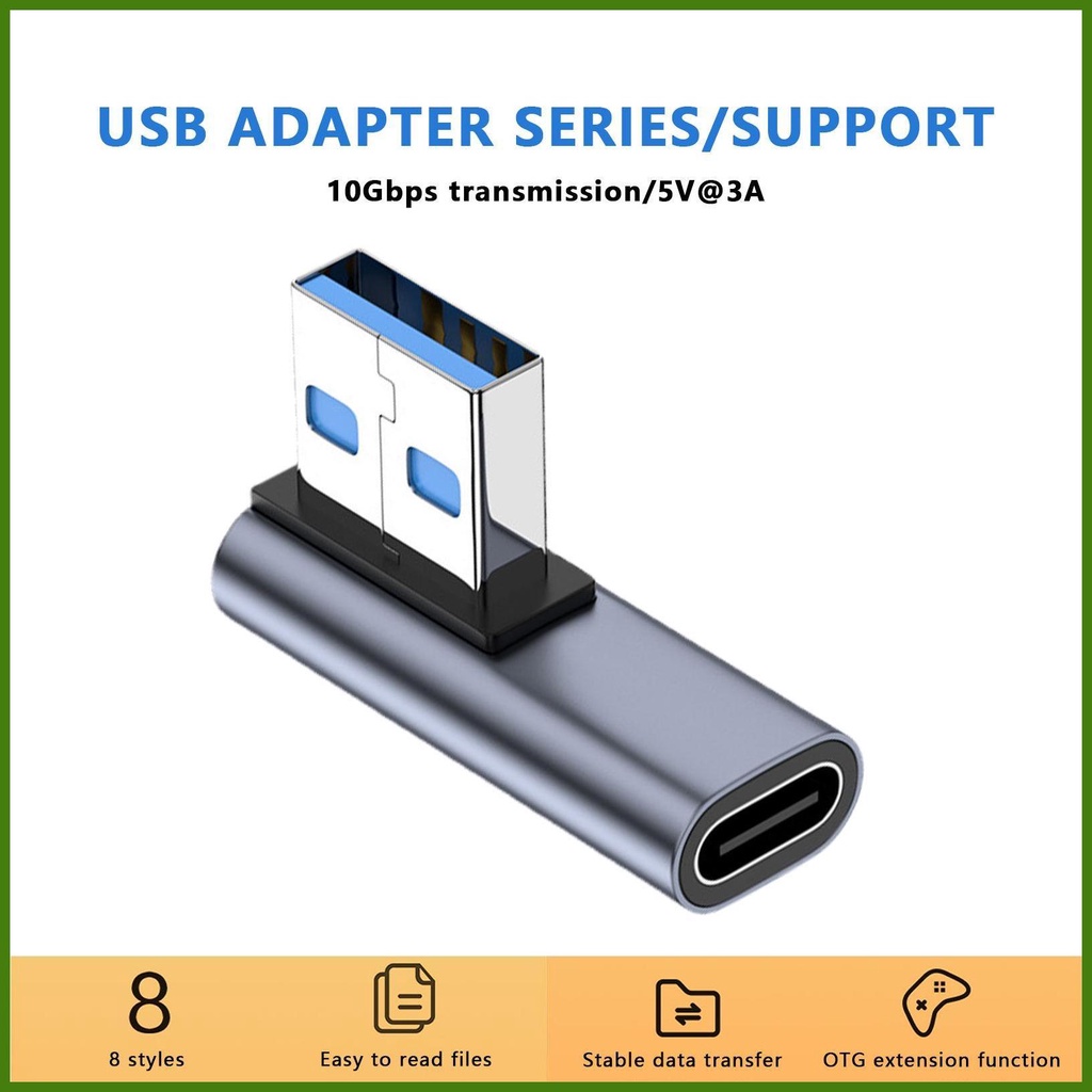 Đầu Chuyển Đổi USB C Bẻ Góc 90o Sang USB C 10Gbps 90 Độ Tiện Dụng