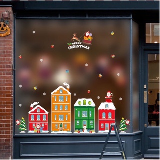 Decal Trang Trí Noel - Thành phố màu sắc đêm giáng sinh