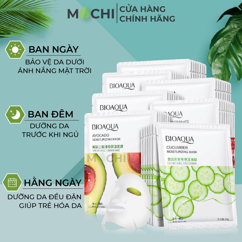 Mặt Nạ Giấy Dưỡng Da Trái Cây Nhiều Vị Cấp Ẩm Trắng Da Giảm Mụn Mask Đắp Mặt Bioaqua Vitamin Nội Địa Trung MOCHI SHOP | BigBuy360 - bigbuy360.vn