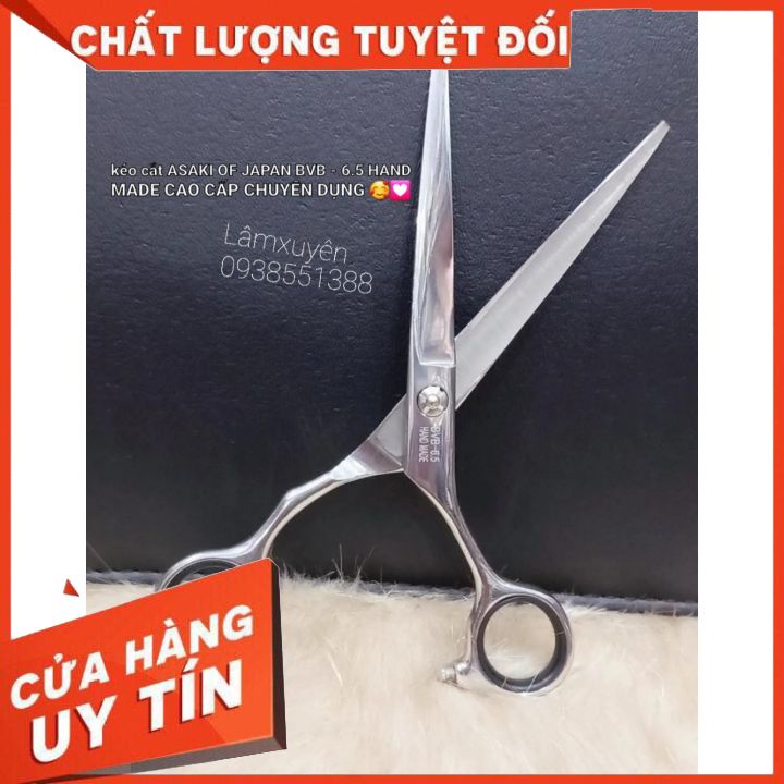 Kéo cắt tóc ASAKI OF JAPAN BVB _6.5 HAND MADE  + bao da đựng kéo + 1 lược  FREESHIP thiết kế độc đáo chất liệu bền đẹp