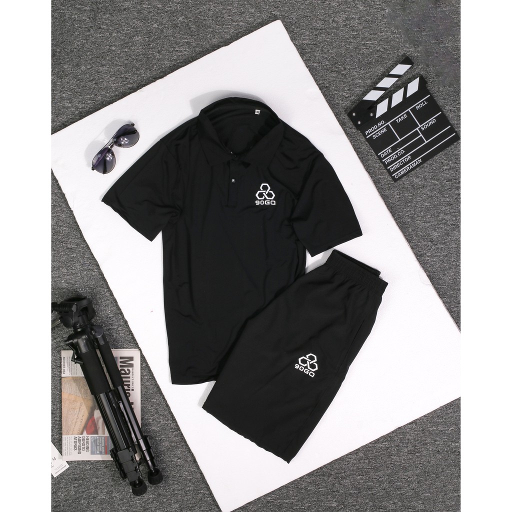 Bộ thể thao cổ đức họa tiết nam màu xanh dương | BigBuy360 - bigbuy360.vn