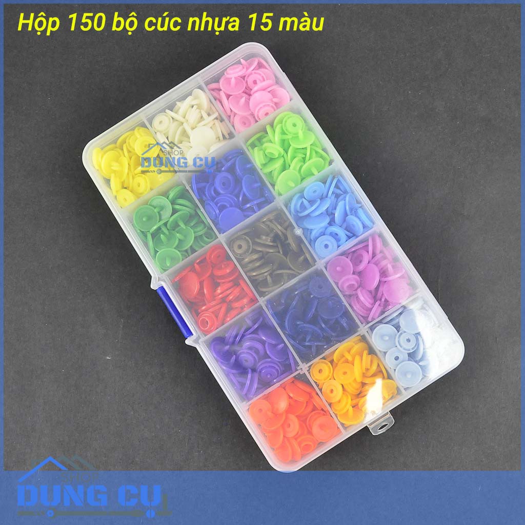 Hộp 150 bộ cúc nhựa dành cho kìm bấm cúc