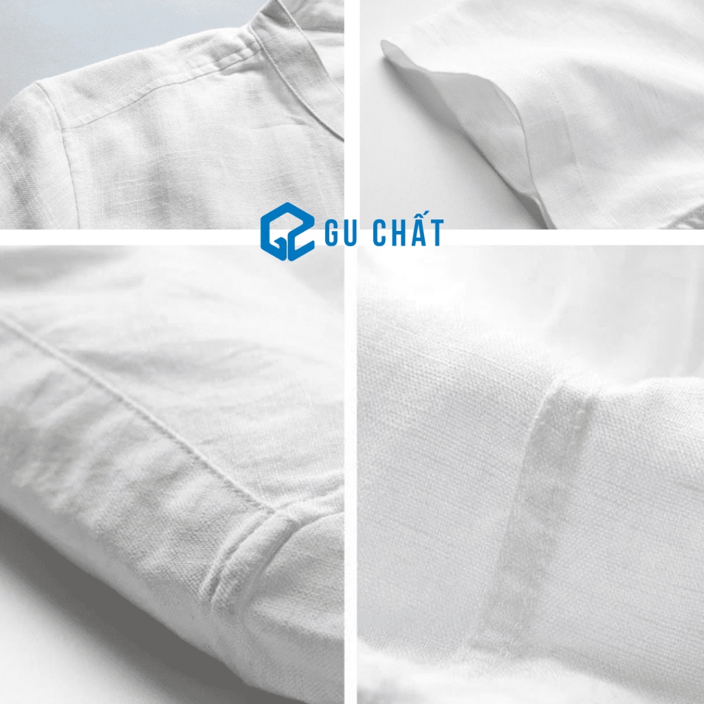 Áo Đũi Nam Cổ Tàu Cộc Tay GU CHẤT, Vải Đũi Đẹp Loại xịn GUD02