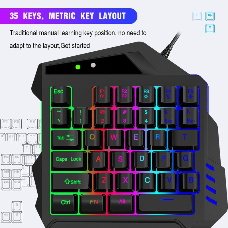 Bàn Phím Cơ Chơi Game Nerv V500 35 Phím Rgb