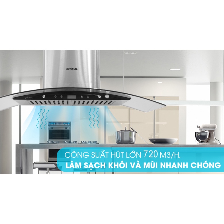 Máy hút mùi kính cong Goldsun 90cm GS-190D