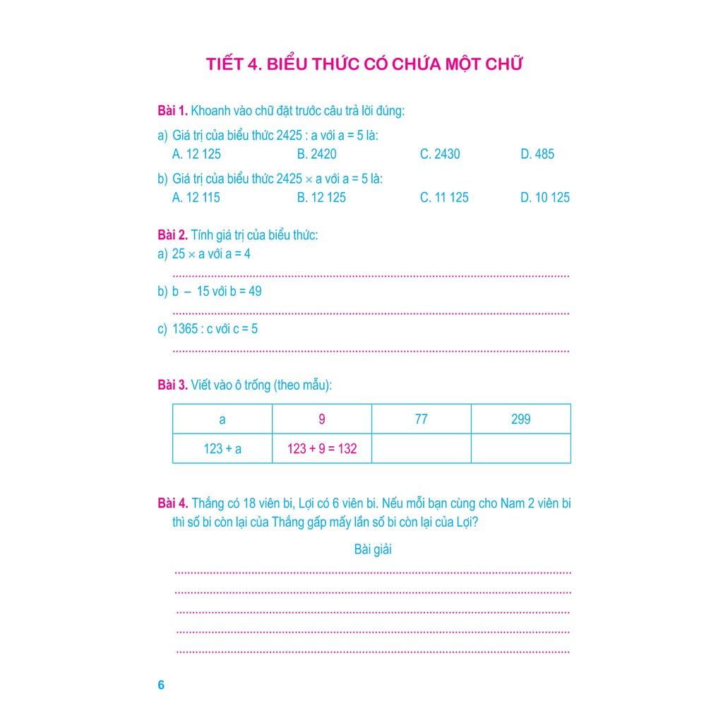 Sách: Vở Bài Tập Toán Nâng Cao Lớp 4 - tập 1