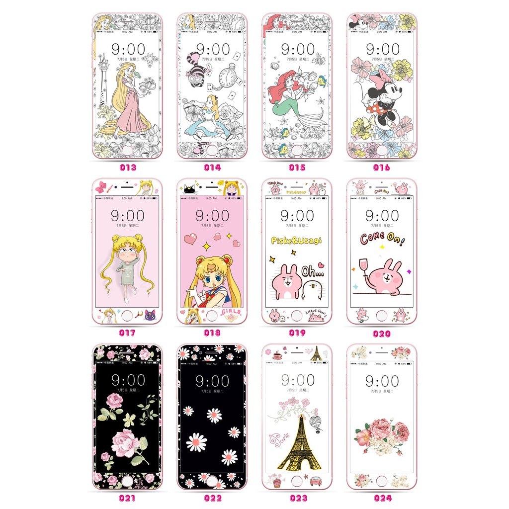 Kính Cường Lực Bảo Vệ Màn Hình Họa Tiết Hoạt Hình Dành Cho Iphonese 6 6P 7P 5.5 i6 i6s i7 i8Plus