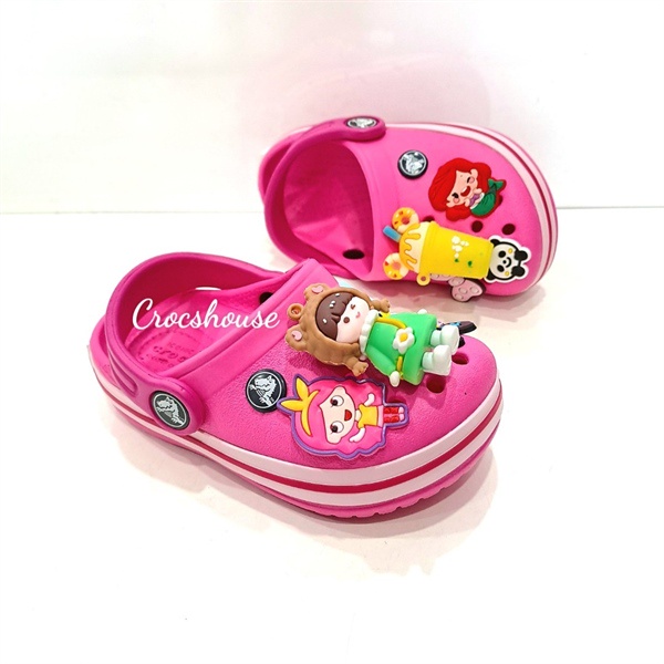 Dép cross band cho bé trai bé gái xuất dư Việt Nam, tặng kèm stickers, sục crocband trẻ em chính hãng