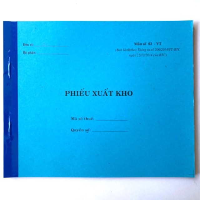 Phiếu xuất kho 2 liên khổ A5 16x20cm