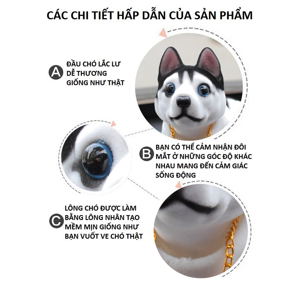 Chó lắc lư trên xe hơi - Trang trí taplo ô tô, chó gật gù, lúc lắc -TC AUTO