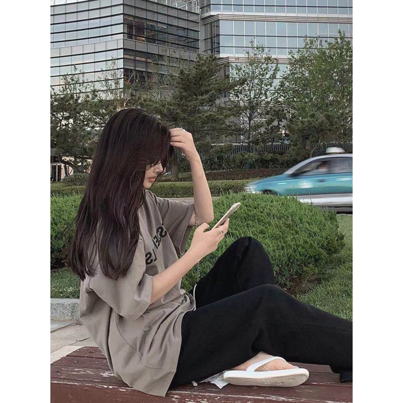 NRVP Áo thun tay ngắn cổ tròn 100% cotton thời trang phong cách Hàn Quốc cho nữ