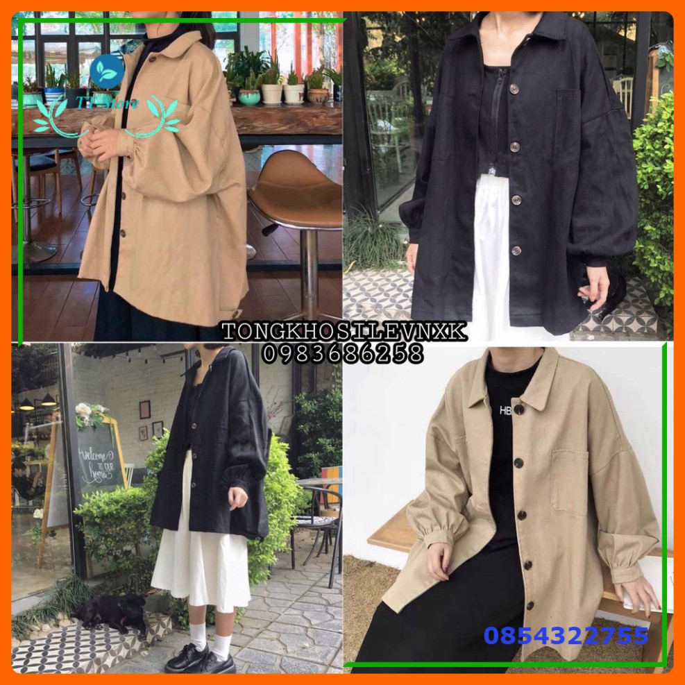 (mới) ÁO KHOÁC KAKI SIMPLE JACKET UNISEX - ÁO SƠ MI KAKI TAY BỒNG CỔ BẺ ĐEN BE HOT -👗TTshop👑