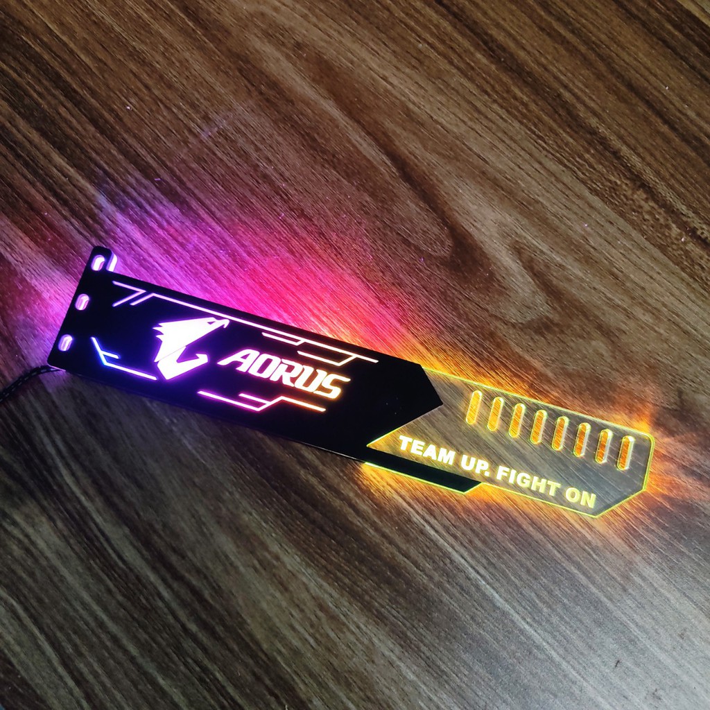 Đỡ chống xệ card màn hình VGA logo Aorus Led RGB đồng bộ Hub Coolmoon Controller