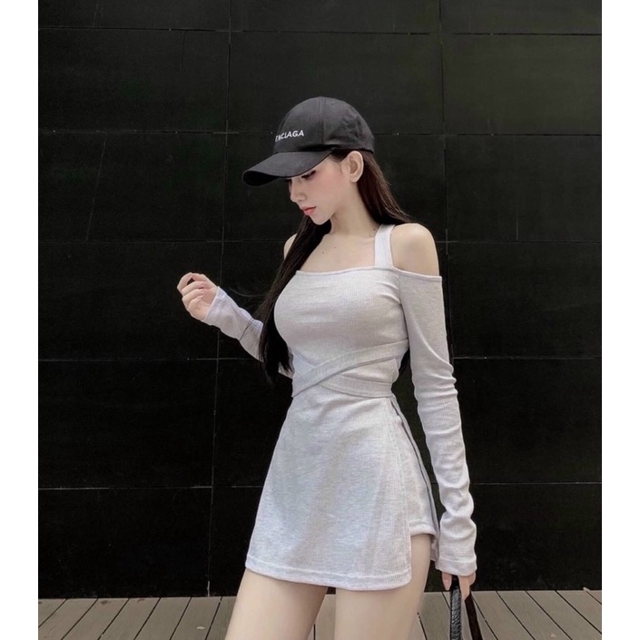 set áo váy+quần short mặc đi chơi đi du lịch,đi dạo phố dày dặn có phối lẻ S005
