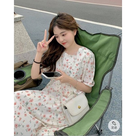 Đầm/váy Babydoll Hoa Nhí Tay Bồng Hoa Hồng, Hoa Cúc - V106