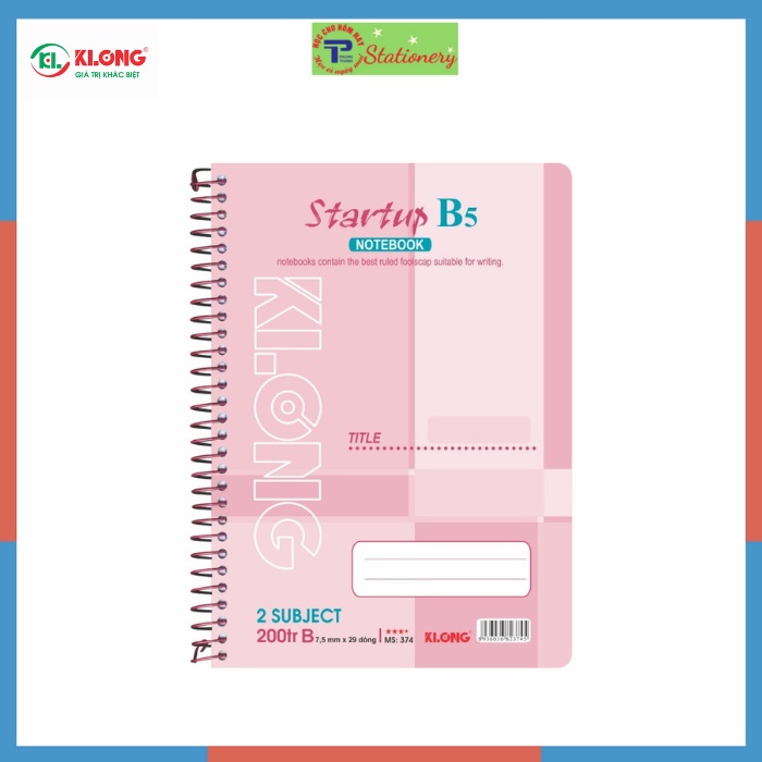 Sổ lò xo đơn kẻ ngang 200,260, 500 trang khổ B5 định lượng 58, độ trắng 90, MS: 373, 374, 375