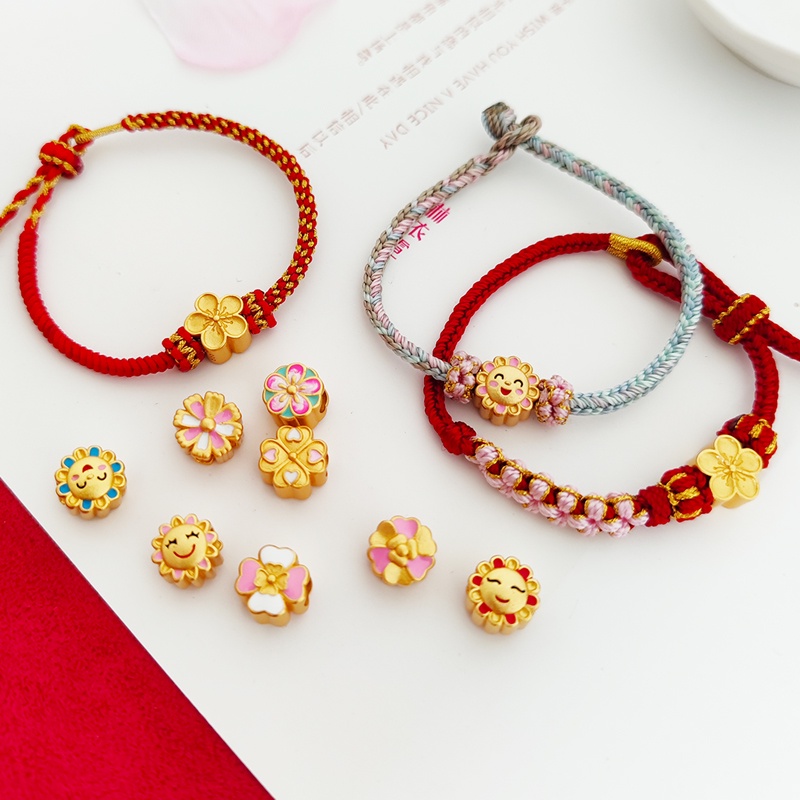 Chuỗi Hạt Bằng Đồng Mạ Vàng Hình Bông Hoa Dùng Làm Trang Sức Thủ Công diy