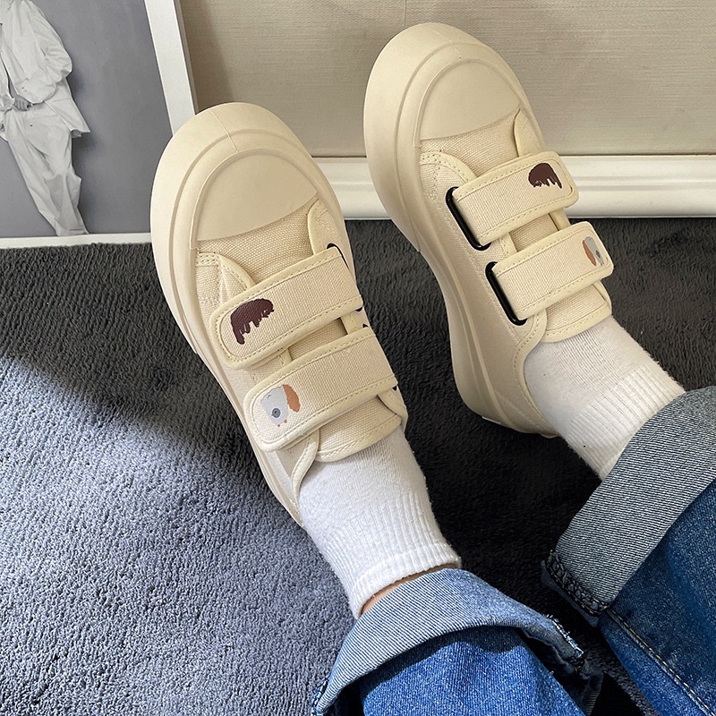 Giày nữ thể thao sneaker quai dán in hoạ tiết kiểu ulzzang giá rẻ HAVAVA G017