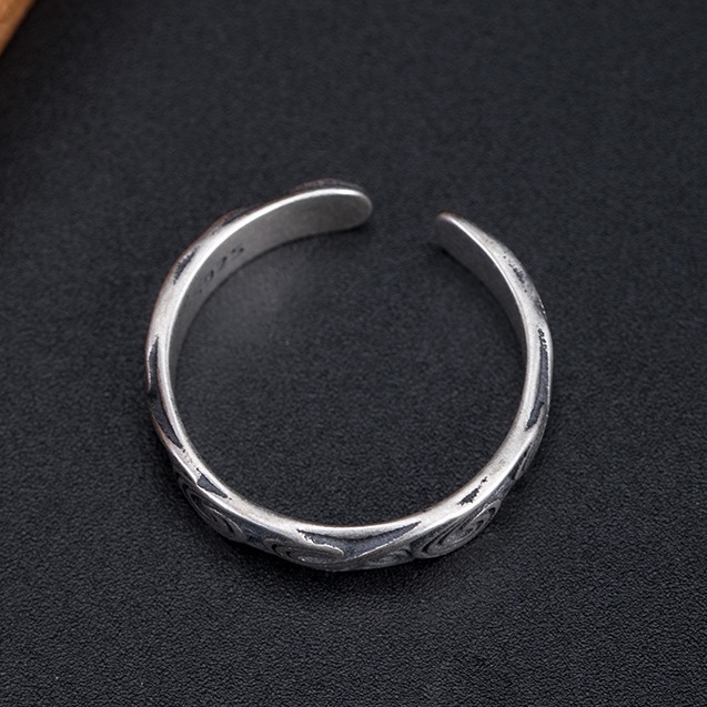 Nhẫn Nam Bạc Đẹp Cá Tính Unisex HipHop Basic Ngầu Trơn Nam Vân Mây Cloudy Ring Lucifer Store Nhẫn Titan Không Gỉ Vân Mây