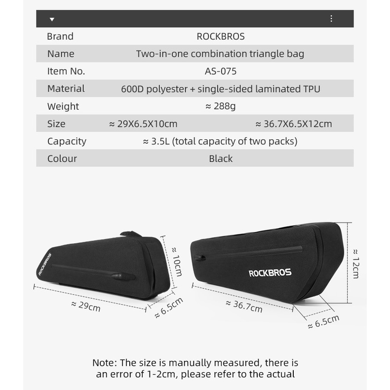 Túi đựng gắn xe đạp ROCKBROS sức chứa lớn màu phản quang chống thấm nước siêu nhẹ