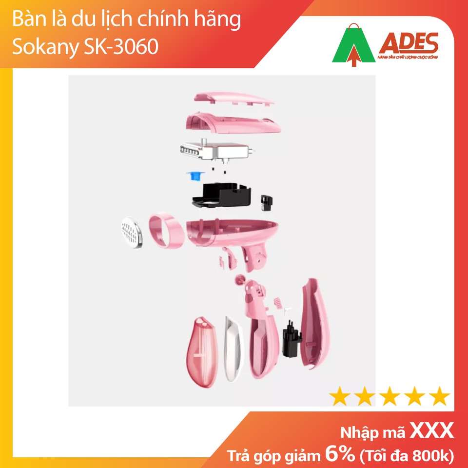 [Mã 154ELSALE2 giảm 7% đơn 300K] Bàn ủi hơi nước cầm tay Sokany SK-3060 - Chính hãng - Bảo hành 6 Tháng