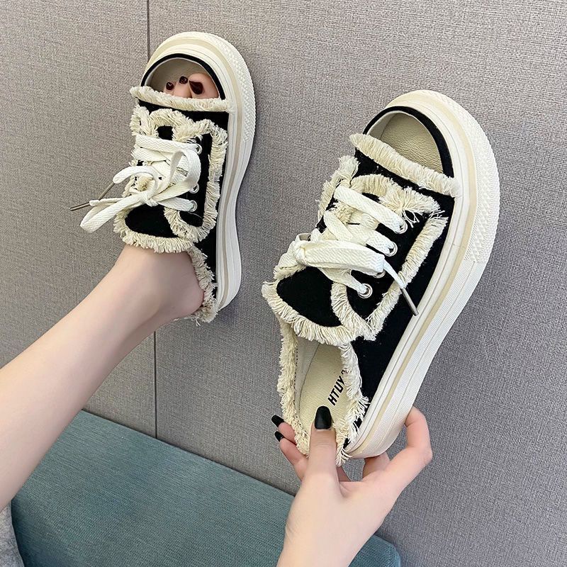 Jiashucheng Giày Sandal Vải Canvas Đế Dày Thời Trang Cho Nữ