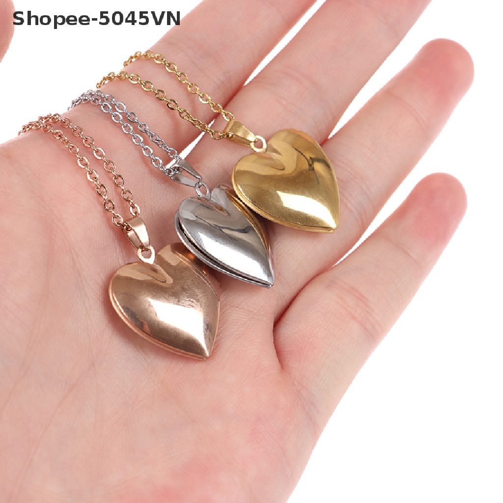 [rain] Vòng cổ Mặt Khung Ảnh Trái Tim Mở Được Cho Nam Và Nữ