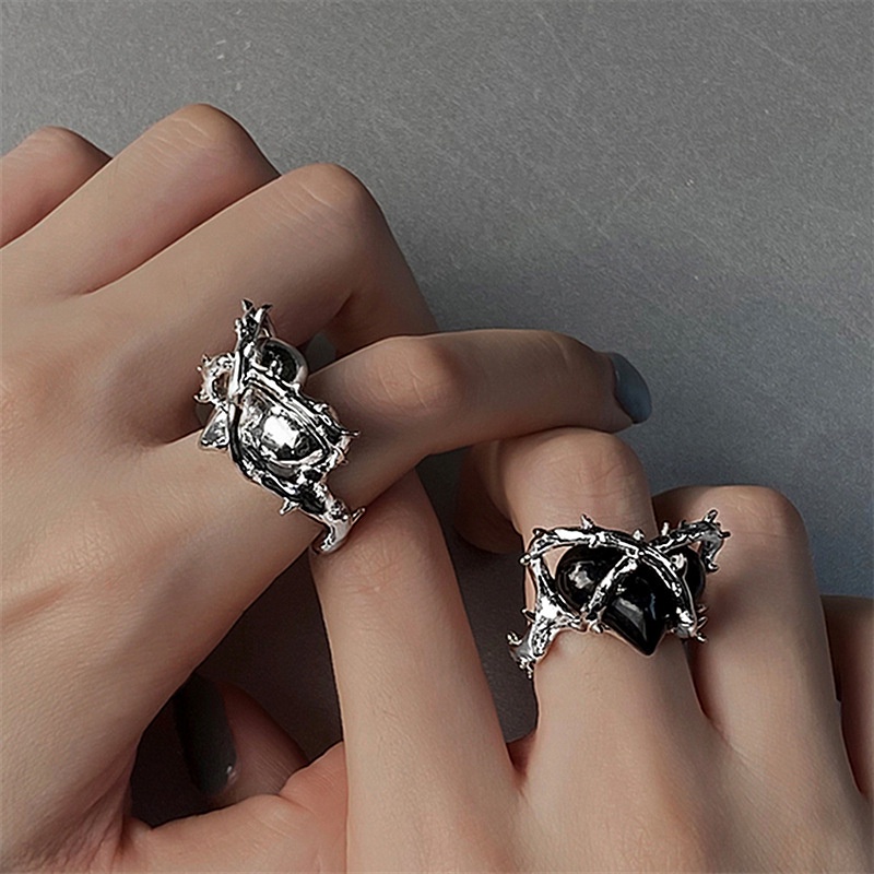 Nhẫn đôi AY hình trái tim/bướm/trái tim màu vàng/bạc kiểu dáng thời trang thanh lịch
