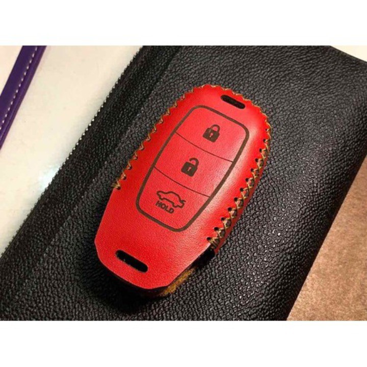 Combo bọc cần số phanh tay chìa khóa các dòn xe hyundai Accent AT da bò thật