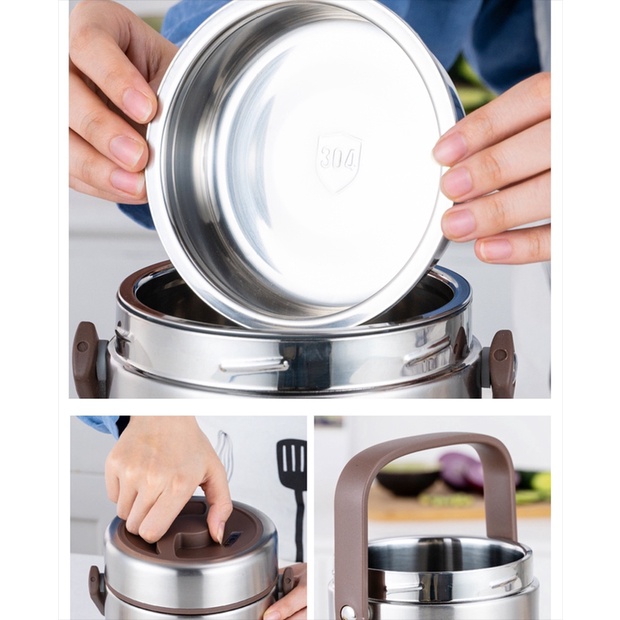 Cặp lồng inox đựng cơm đúc nguyên khối chân không giữ nhiệt