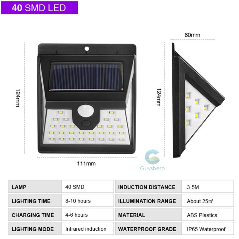 Đèn LED năng lượng mặt trời siêu sáng có cảm ứng thông minh &amp; sạc tự động