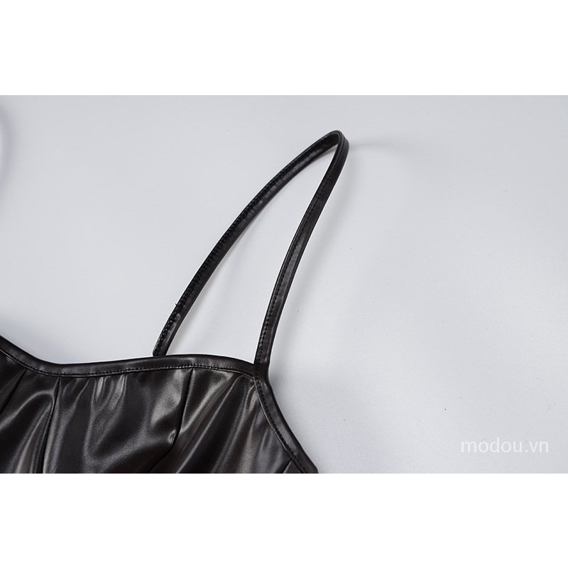 Đầm trễ vai xẻ tà màu trơn quyến rũ cho nữ