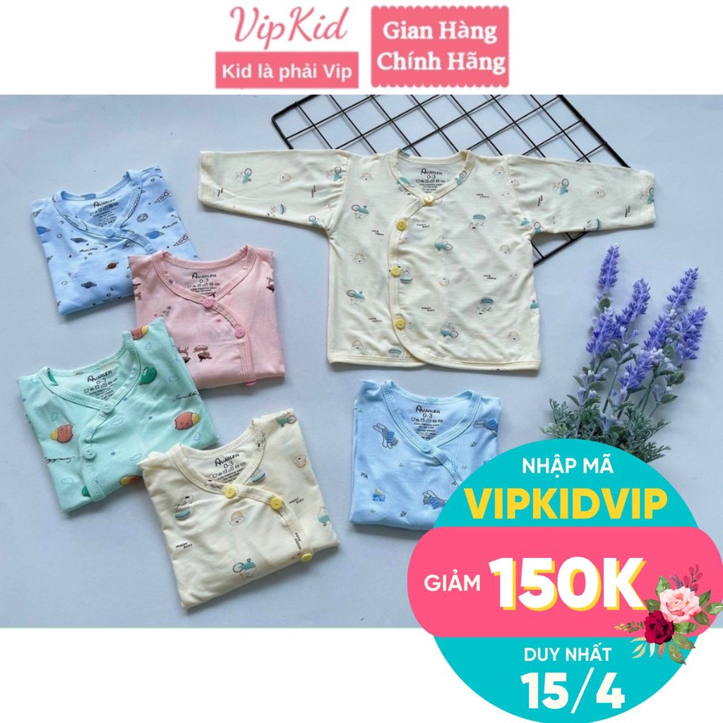 Áo Sơ Sinh Chất Petti Sợi Tre Mềm Mát cho bé trai, bé gái có size từ 0-9m - VipKid