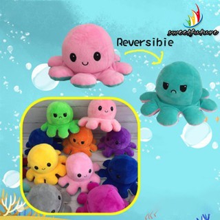 10CM Reversible Octopus Two Color Bạch Tuộc Nhồi Bông Cảm Xúc