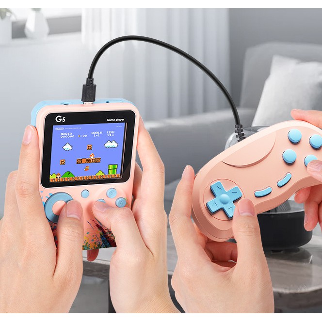 Máy Chơi Game Cầm Tay 4 Nút Intendo Cổ Điển Tích Hợp 500 Game Tặng Kèm Tay Cầm 2 Người Chơi Kết Nối Tivi