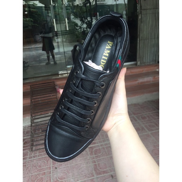 Giày buộc dây nam gc da tấm nguyê miếng bảo hành 12 tháng về da-Tặng ló giày