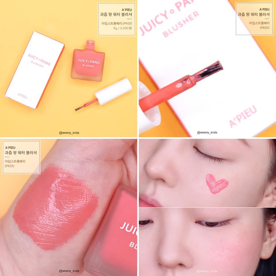 Phấn Má Hồng dạng kem Apieu Juicy Pang Water Blusher