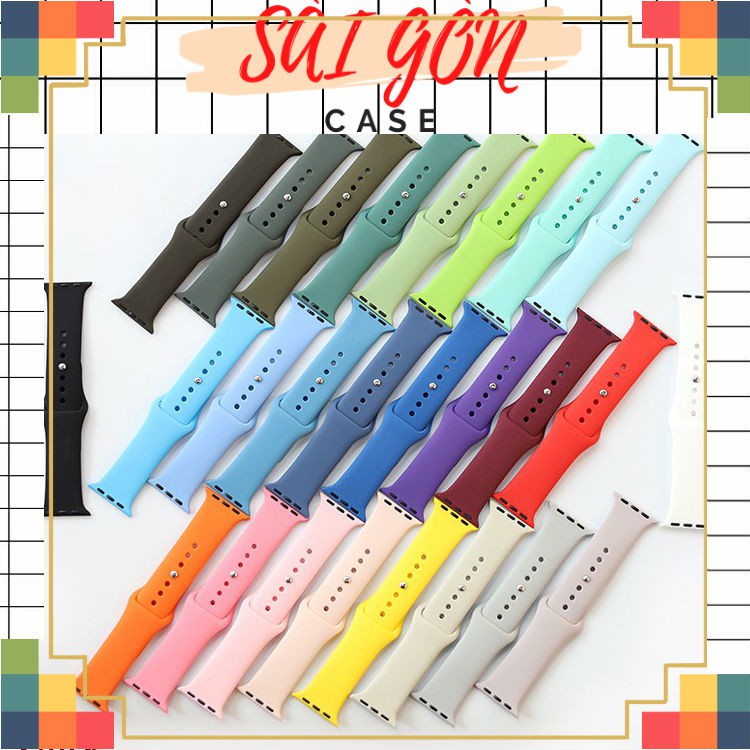 ⏰15 MÀU⏰ DÂY ĐỒNG HỒ CAO SU APPLE WATCH SPORT BANDS CAO CẤP FULL SIZE 1 2 3 4 5 38mm 40mm 42mm 44mm