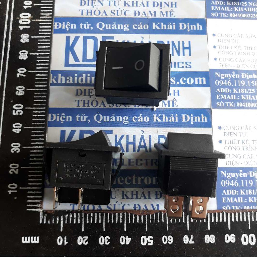 5 cái CÔNG TẮC BẬP BÊNH KCD4-202 4 CHÂN 2 TRẠNG THÁI 15A250V ĐEN kde3898