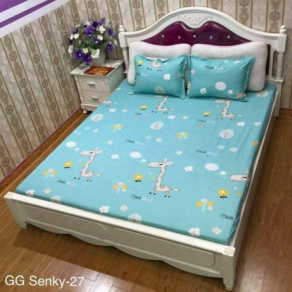 Combo 1 ga chun 2 vỏ gối poly cho đệm 1,8x2m