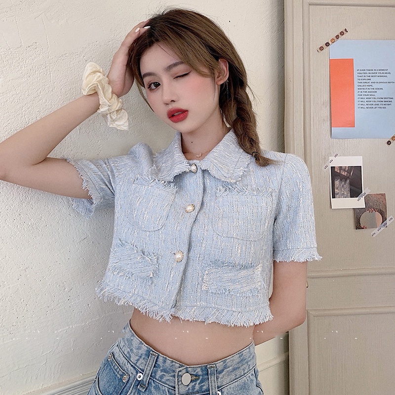 IELGY  Bộ Áo Váy Ngắn Eo Cao Dáng Ôm Phong Cách Pháp Cổ Điển Thời Trang Cho Nữ [Đặt Hàng Riêng Biệt]