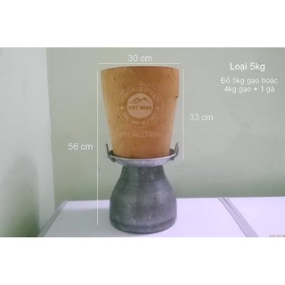 Chõ đồ xôi bằng gỗ Dân tộc Thái (tặng 1 cóong đựng xôi khi mua set chõ+nồi)