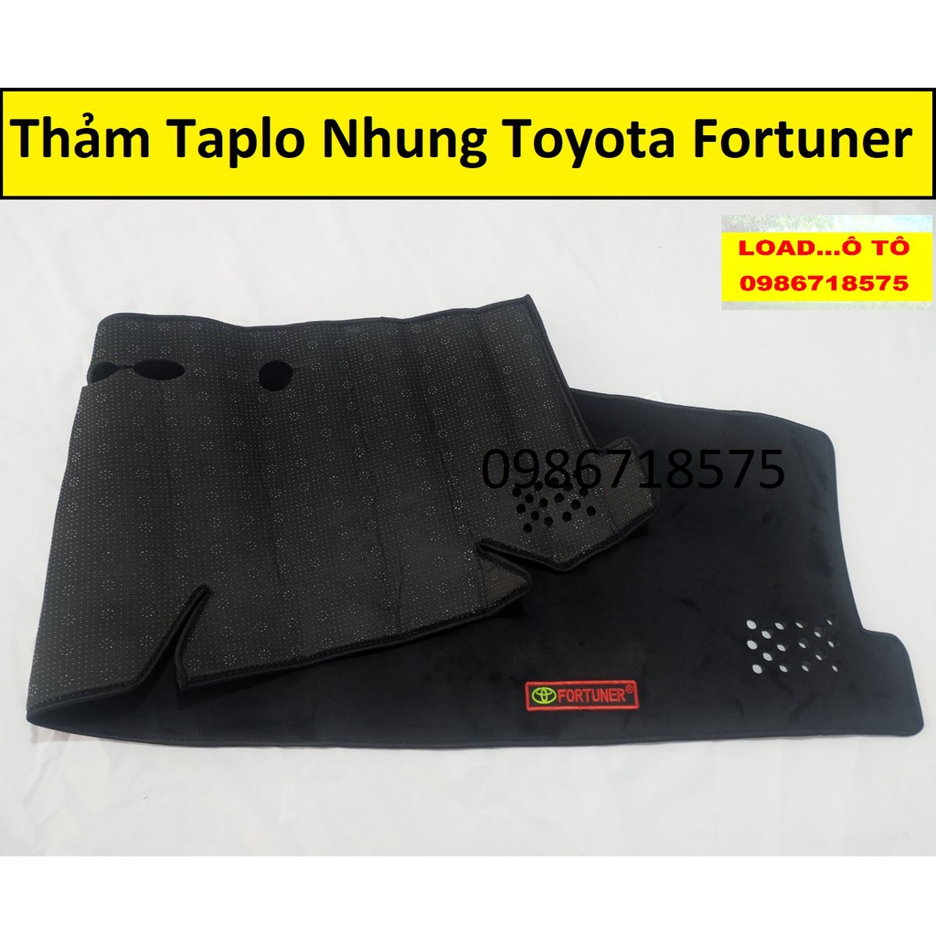 Thảm Taplo Fortuner Đời 2017-2022 Thảm Nhung, Da Carbon cao Cấp