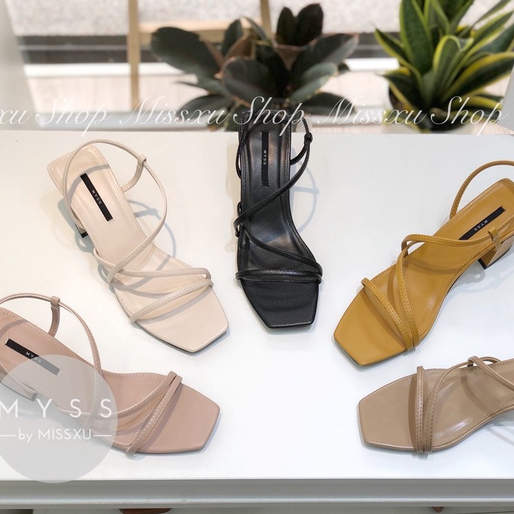 Giày sandal nữ quai ngang phối chéo 5cm thời trang MYSS - SD92